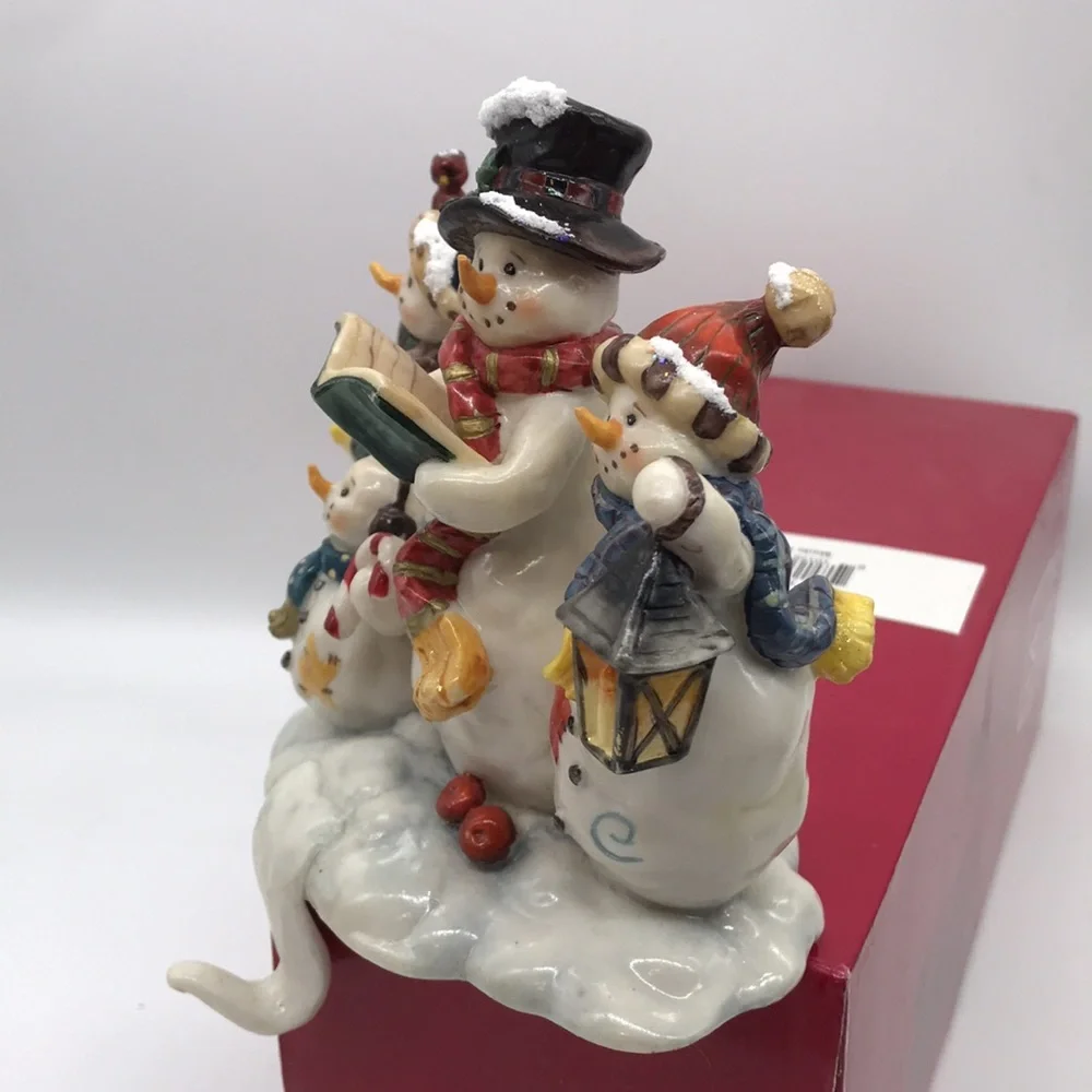 Vintage Heavy Resin Snowman Family Stocking Mantle Hanger 5”x 5” approx - Picture 5 of 12